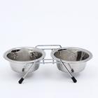 Набор из 2 рельефных мисок на подставке, 2 х 240 мл - Фото 2