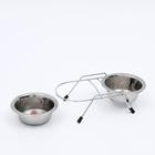 Набор из 2 рельефных мисок на подставке, 2 х 240 мл - Фото 3