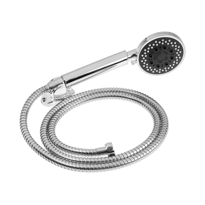Набор для душа ZEIN Z0205, шланг 150 см, гайки металл, держатель, лейка 5 режимов, хром - Фото 1