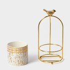 Конфетница «Gold. Птичка», 220 мл, 8×21 см, керамика, цвет белый - Фото 2