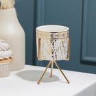 Конфетница керамическая Gold, 220 мл, 9×14 см, цвет белый - Фото 1