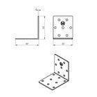 Уголок крепёжный, 60х60х50х2 мм, цинк, в упаковке 50 шт. (комплект 50 шт) - фото 23357519