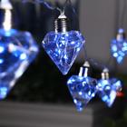 Гирлянда "Нить" 3 м с насадками “Лампочки кристалл", IP20, прозрачная нить, 80 LED, свечение синее, фиксинг, 12 В - фото 3764444