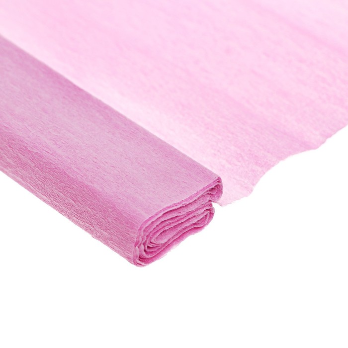 Бумага крепированная 50 х 200 см, в рулоне, 30 г/м2, розовая - Фото 1