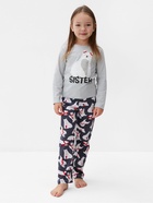 Пижама для девочки (лонгслив и брюки) KAFTAN: Polar Bear, размер 34 (122-128 см), сине-серая - Фото 3