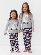 Пижама для девочки (лонгслив и брюки) KAFTAN: Polar Bear, размер 34 (122-128 см), сине-серая - Фото 8