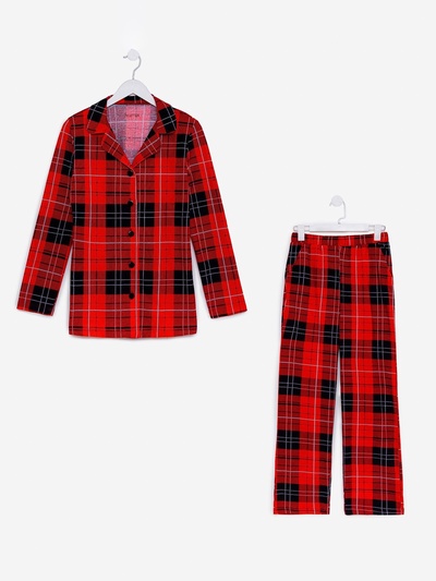 Пижама новогодняя женская (рубашка, брюки) KAFTAN Christmas, размер 44-46