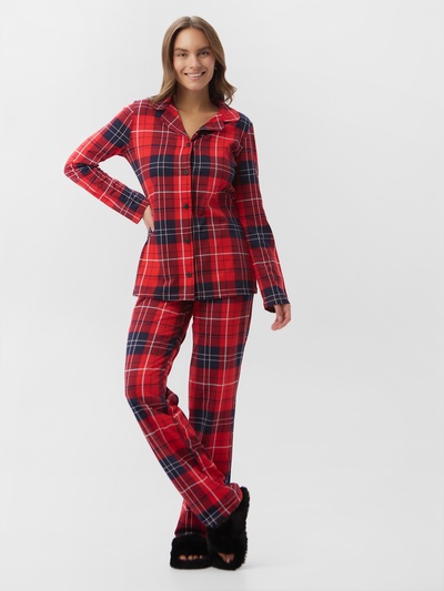 Пижама новогодняя женская (рубашка, брюки) KAFTAN Christmas, размер 44-46