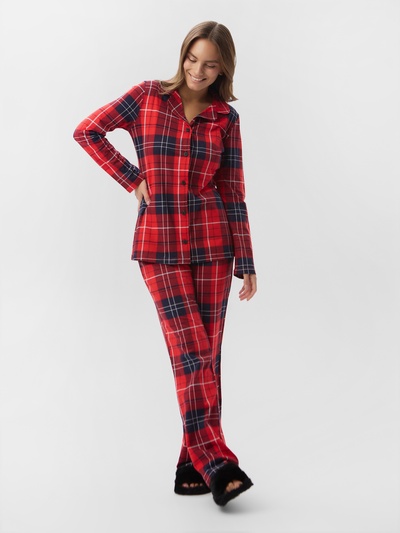 Пижама новогодняя женская (рубашка, брюки) KAFTAN Christmas, размер 44-46