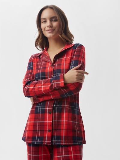 Пижама новогодняя женская (рубашка, брюки) KAFTAN Christmas, размер 44-46