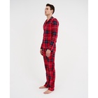 Пижама новогодняя мужская: рубашка, брюки KAFTAN Christmas, красная, размер 52 - Фото 13