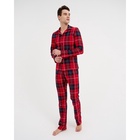 Пижама новогодняя мужская: рубашка, брюки KAFTAN Christmas, красная, размер 52 - Фото 15
