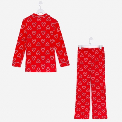 Пижама новогодняя женская (рубашка, брюки) KAFTAN Love, размер 48-50