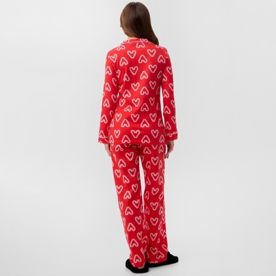 Пижама новогодняя женская (рубашка, брюки) KAFTAN Love, размер 48-50