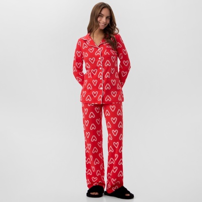 Пижама новогодняя женская (рубашка, брюки) KAFTAN Love, размер 52-54