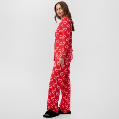 Пижама новогодняя женская (рубашка, брюки) KAFTAN Love, размер 52-54