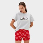 Пижама новогодняя женская (футболка и шорты) KAFTAN "Love" размер 48-50 - фото 3662823
