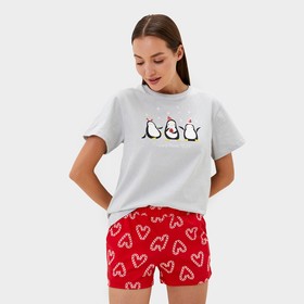 Пижама новогодняя женская (футболка и шорты) KAFTAN "Love" размер 48-50