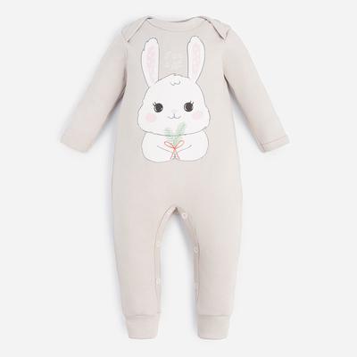 Комбинезон детский «Крошка Я. Зайка», рост 62-68 см, серый