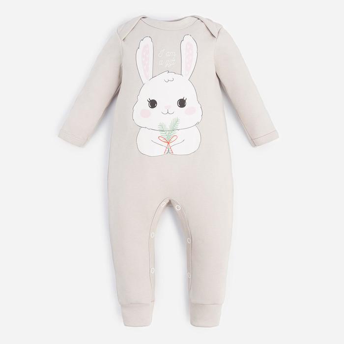 Комбинезон детский «Крошка Я. Зайка», рост 62-68 см, серый - Фото 1