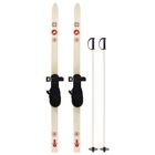 Лыжный комплект, 110 см, c креплениями с резиновой пяткой и палками длиной 80 см - Фото 14