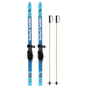 Комплект лыжный подростковый: лыжи 120 см, палки 90 см