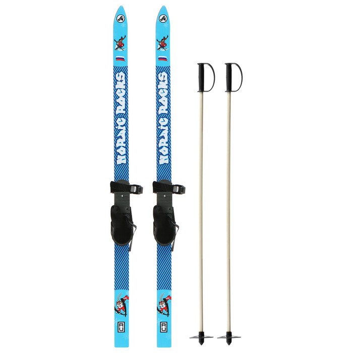 Комплект лыжный подростковый: лыжи 120 см, палки 90 см - Фото 1