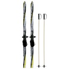 Лыжный комплект, 130 см, c креплениями с резиновой пяткой и палками длиной 100 см - фото 9950530