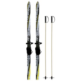 Комплект лыжный подростковый: лыжи 130 см, палки 100 см