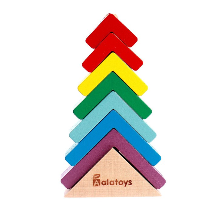 Пирамидка «Ёлочка» основание, 7 деталей, 8,3 × 2,9 × 14 cм - фото 1907305882