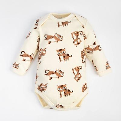 Боди с длинным рукавом «Крошка Я. Тигруля», рост 68-74 см, бежевое
