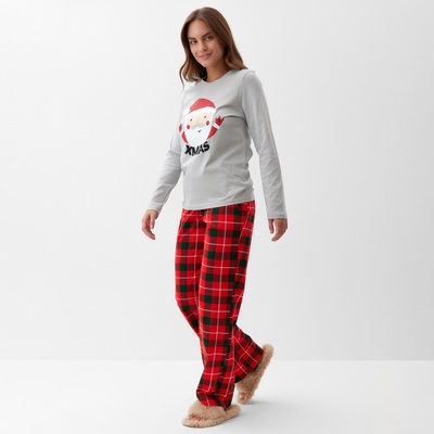 Пижама новогодняя женская (лонгслив, брюки) KAFTAN Santa, размер 40-42