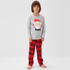 Пижама новогодняя детская: лонгслив, брюки, KAFTAN: Santa, рост 110-116 см - Фото 3