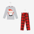 Пижама новогодняя детская: лонгслив, брюки, KAFTAN: Santa, рост 110-116 см - Фото 7