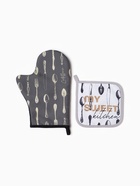 Набор кухонный «Приборы», варежка-прихватка 20х28см, прихватка 17х17см, 35% х/л,65% п/э - фото 24313607