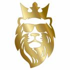 Наклейка "Лев в короне и очках", золото, плоттер, 30 х 20 см - фото 234965