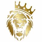 Наклейка "Лев в короне", золото, плоттер, 20 х 30 см - фото 301623999