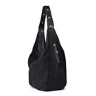 Сумка-хобо, отдел на молнии, цвет чёрный - Фото 4