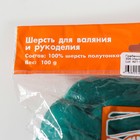 Шерсть для валяния 100% полутонкая шерсть 100гр (335 изумруд) - Фото 4