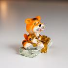 Сувенир полистоун "Тигрик на денежных купюрах с золотом" МИКС 4,5х2,8х4,7 см - фото 21377600