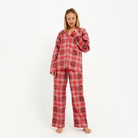 Пижама (рубашка, брюки) женская KAFTAN Red, размер 40-42 7406203