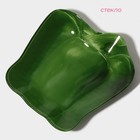 Блюдо стеклянное сервировочное Доляна «Перчик», 16×15 см, цвет зелёный - фото 4335053
