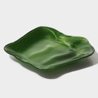 Блюдо стеклянное сервировочное Доляна «Перчик», 16×15 см, цвет зелёный - фото 4335054