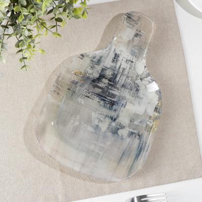 Менажница стеклянная Доляна «Текстура», 2 секции, 26,7×17,5×2 см