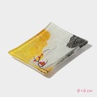 Набор для суши Доляна «Абстракция», 3 предмета: соусники 8×2 см, 8×6 см, подставка 25×15×2 см, стекло - Фото 5