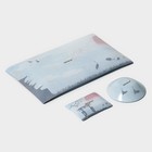 Набор для суши Доляна «Журавль», 3 предмета: соусники 8×2 см, 8×6 см, подставка 25×15×2 см, стекло - Фото 7