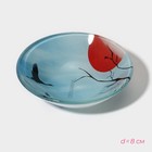 Набор для суши из стекла Доляна «Журавль», 3 предмета: соусники 8×2 см, 8×6 см, подставка 25×15×2 см - фото 4335093