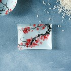 Набор для суши Доляна «Пагода», 3 предмета: соусники 8×2 см, 8×6 см, подставка 25×15×2 см, стекло - Фото 10