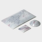 Набор для суши Доляна «Пагода», 3 предмета: соусники 8×2 см, 8×6 см, подставка 25×15×2 см, стекло - Фото 3