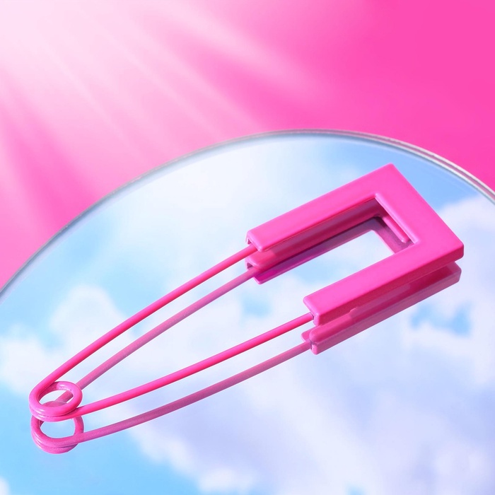 Булавка «Яркость» квадрат, 7 см, розовая - Фото 1